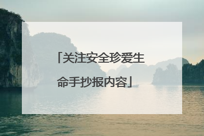 关注安全珍爱生命手抄报内容