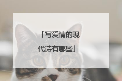 写爱情的现代诗有哪些