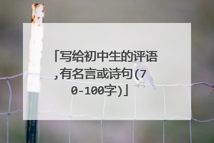 写给初中生的评语,有名言或诗句(70-100字)