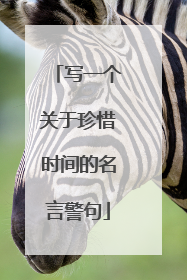 写一个关于珍惜时间的名言警句
