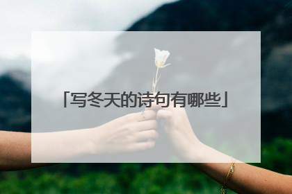 写冬天的诗句有哪些