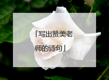写出赞美老师的诗句