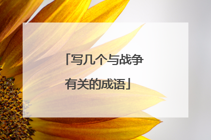 写几个与战争有关的成语
