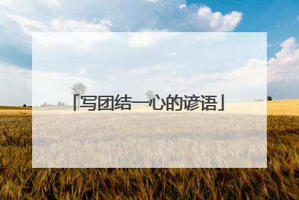 写团结一心的谚语