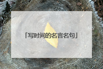 写时间的名言名句