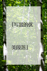 写景的优美段落