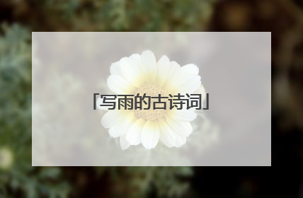 写雨的古诗词