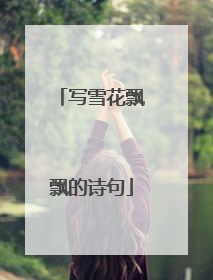写雪花飘飘的诗句