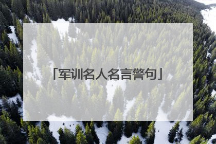 军训名人名言警句