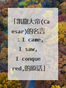 凯撒大帝(Caesar)的名言：I came, I saw, I conquered,的原话
