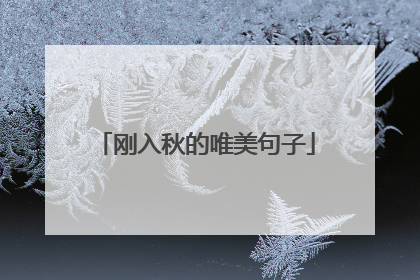 刚入秋的唯美句子