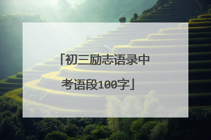 初三励志语录中考语段100字