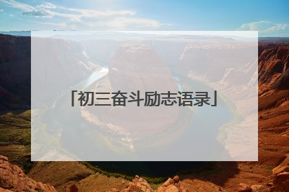 初三奋斗励志语录