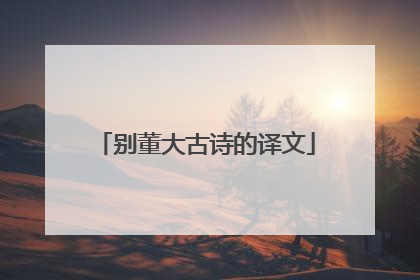 别董大古诗的译文
