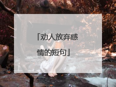 劝人放弃感情的短句