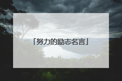 努力的励志名言