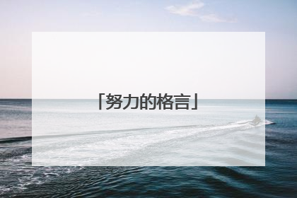 努力的格言