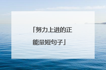 努力上进的正能量短句子