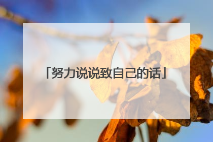 努力说说致自己的话