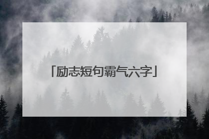励志短句霸气六字