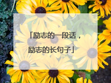 励志的一段话,励志的长句子
