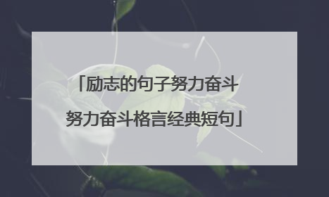 励志的句子努力奋斗 努力奋斗格言经典短句