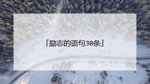 励志的语句30条