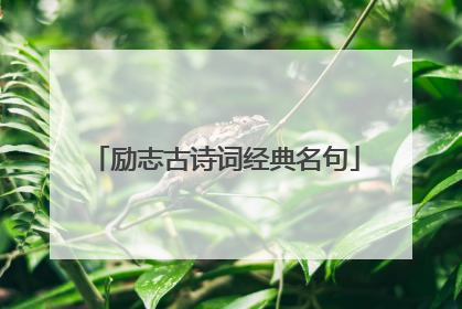 励志古诗词经典名句