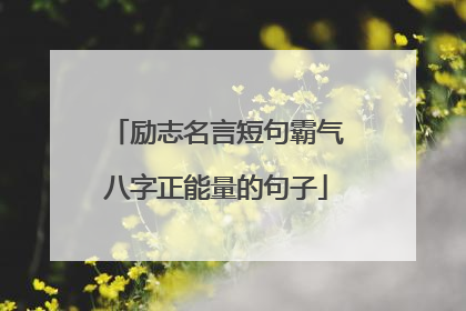 励志名言短句霸气八字正能量的句子