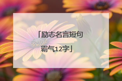 励志名言短句霸气12字