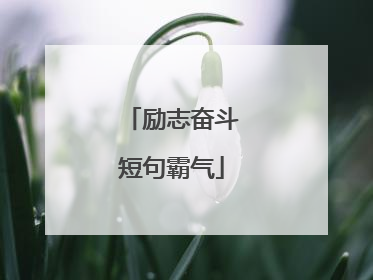 励志奋斗短句霸气