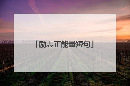 励志正能量短句