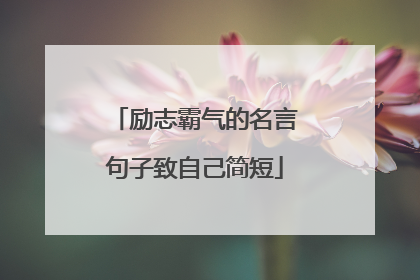 励志霸气的名言句子致自己简短
