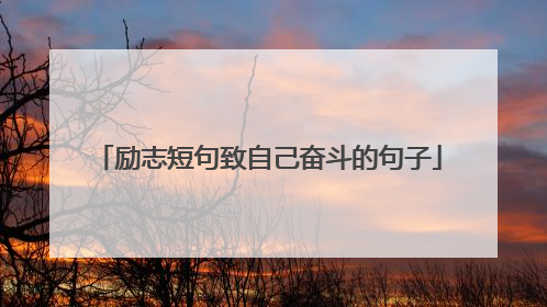励志短句致自己奋斗的句子