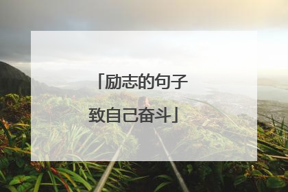 励志的句子致自己奋斗