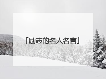 励志的名人名言