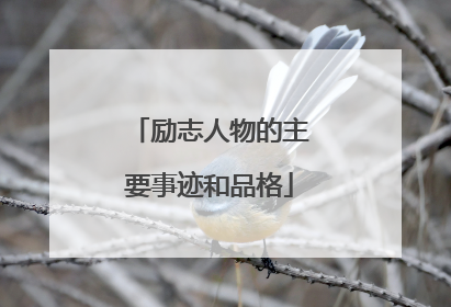励志人物的主要事迹和品格