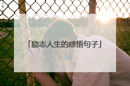 励志人生的感悟句子