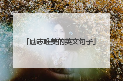 励志唯美的英文句子