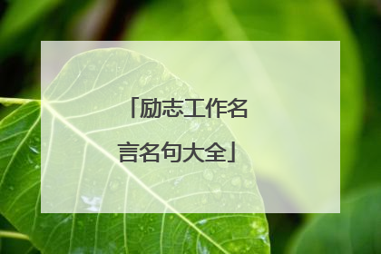励志工作名言名句大全
