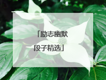 励志幽默段子精选