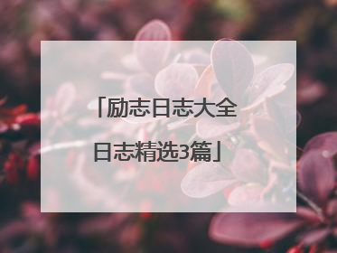 励志日志大全日志精选3篇
