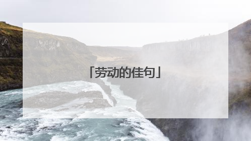 劳动的佳句