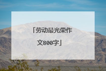 劳动最光荣作文800字
