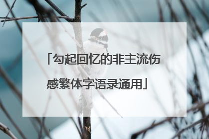 勾起回忆的非主流伤感繁体字语录通用