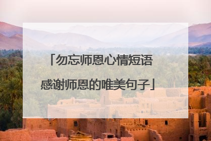 勿忘师恩心情短语 感谢师恩的唯美句子