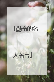 勤奋的名人名言