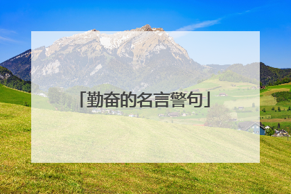 勤奋的名言警句