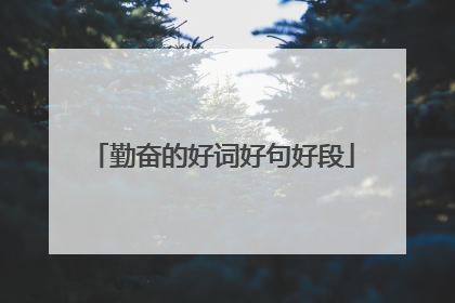 勤奋的好词好句好段