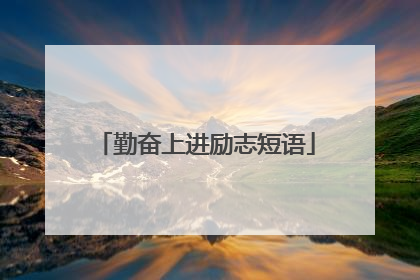 勤奋上进励志短语